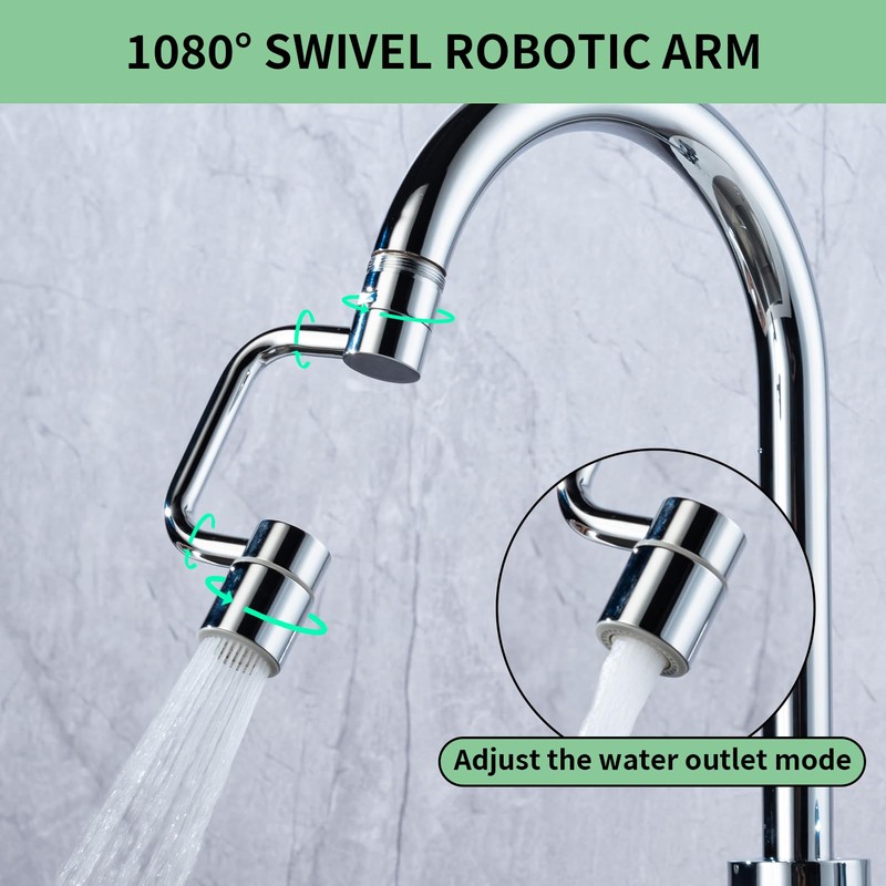SELLO 1080° Swivel Faucet Extender, Sink Water Faucet Aerator with