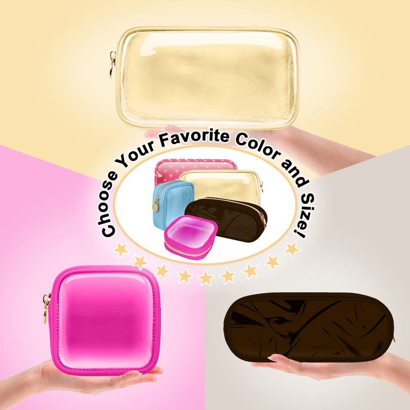 izuzta - Bolso pequeño de nailon con cierre para maquillaje,