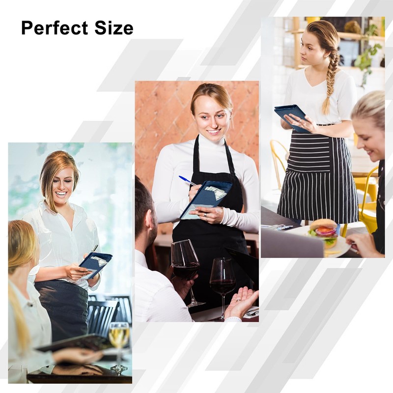 EcoVision Server Book for Waitress, Leather Waiter Organizer with Zipper