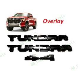 TOYOTA Overlay Matte Blackout Door Tundra Rear 4X4 Emblem Badge For 2022+ Tundra