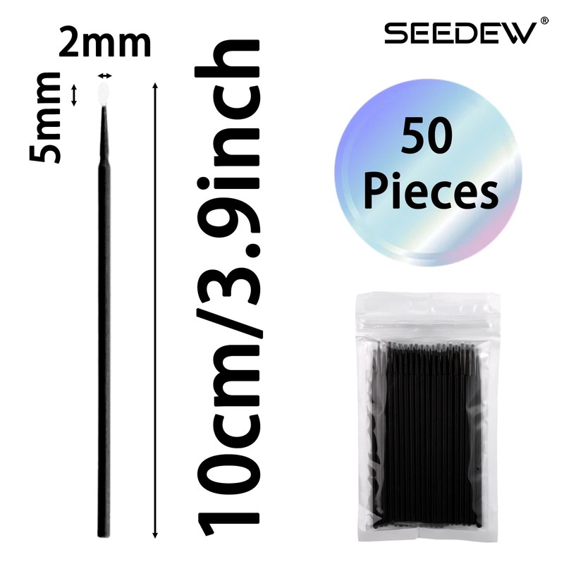 50 Pieces Microswabs for Eyelash Extensions, 10CM Lash Cotton Swabs,