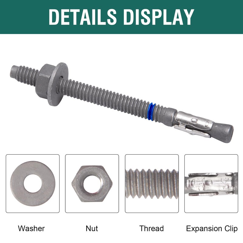 HROMIGRY 1/4" x 3-1/4" Concrete Anchors (20 Pack) 1/4 inch