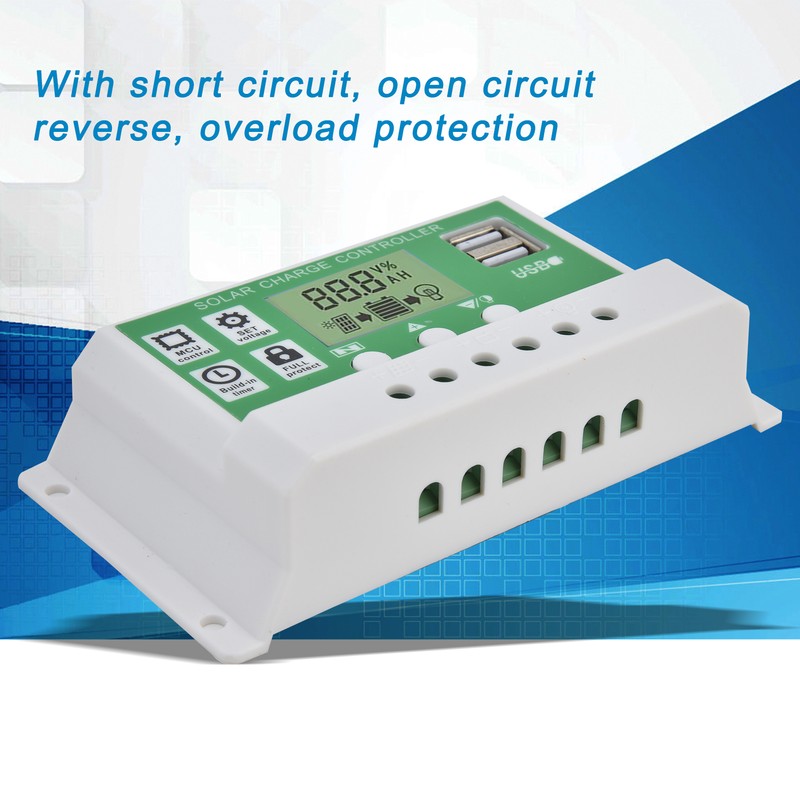 Smart Charge Controller Dual USB Solar Charging Panel PWM Control