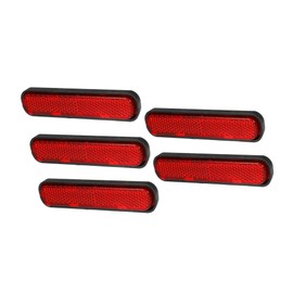 REPAIROCK 5pcs 3.66"x0.83" Universal Reflector - Oval Motorcycle Bike Safety Reflector Increase Visibility and Safety on the Road - Plastic Red Auto Replacement Parts