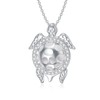 SHINYKEND Freshwater Pearl Turtle Necklace for Girls Women, 925 Sterling