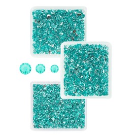 qiipii Aquamarine Resin Rhinestones for Crafting Lake Blue Flatback Stones 3mm 4mm 5mm Non-Hotfix Water Blue Diamonds Crystals Gems Charms for Nails Face Eyes Makeup Body Tumblers Bottles DIY Crafts
