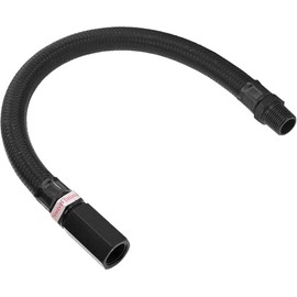 Vixen Air Stainless Steel Air Compressor Braided Leader Hose Extension 3/8" NPT Female to 3/8" NPT Male 12inch Black VXA7338B
