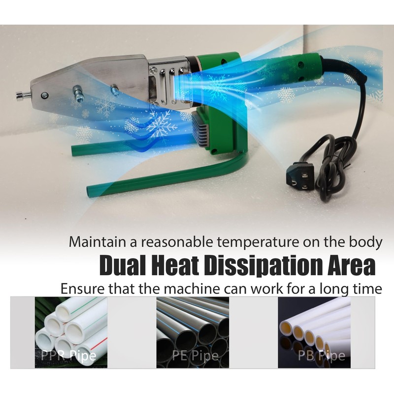 IntXanth Plastic Water Pipe Welder, 110V/800W PP/PP-R/PE/PP-C Pipe Fusion Welder