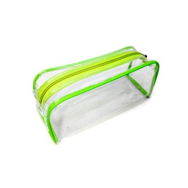 iShine Multipurpose Travel Morning Zipper Pouch for Men and Women Transparent Medium (Pack of 1, Green)