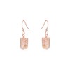 Pink Peruvian Opal Raw Nugget Earrings in 14k Rose Gold