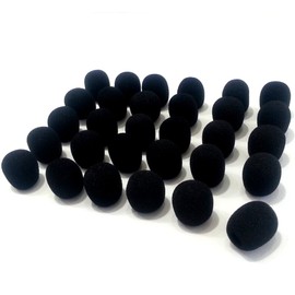 (TUISKU) Microphone Sponges Black Windshield 30 Pcs Set Income Pin Microphone Replacement (30pcs)