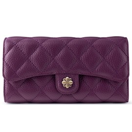 XINNSTAR Wallet Women RFID Blocking Leather Large Capacity Credit Card Holder Trifold Ladies Clutch Zipper Long Purse