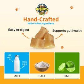 Tibetan Dog Chew Nuggets Refill Pack for Yak Cheese Puff & Chew Toy | 10 All-Natural, Easy-to-Digest Yak Cheese Nuggets | Must Microwave to Puff | Supports Gut Health & Teeth Cleaning