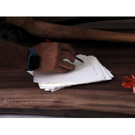 50 Pack Cotton Watercolor Paper with Deckle Edge 200 GSM Rough Textured Watercolor Paper for Writing