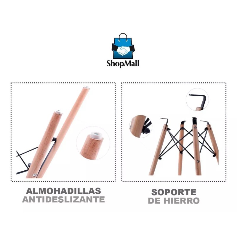 ShopMall Set De 4 Sillas Eames Modernas Minimalistas Casa -