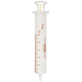Tsubasa Industry White Hard Injection Cylinder, 0.3 fl oz (10 ml), Medium Mouth, Glass Tip, Pack of 1