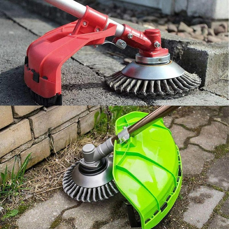 Trade-Shop Rustproof Steel Wire Brush Weed Brush Head 15 cm