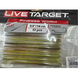 5.5" Finesse Worm-Chartreuse/Brown-10CT