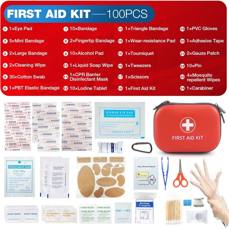 Does Not Apply Mini First Aid Kit 100 Pcs Emergency