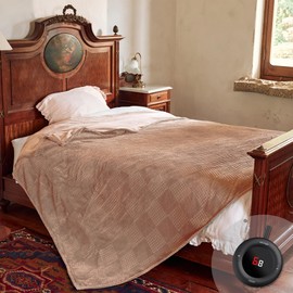 Electric Blanket Twin Size 62''X84'' - Heated Blanket with Single Control Fast Heating 6 Heating Levels & 2-10 Hours Auto Off,ETL Certified Machine Washable (Fog Rose)