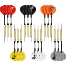 Accmor 18 Pack Steel Tip Darts, 20 Grams Metal Tip Dart Set, Darts Metal Tip Set, Metal Darts for Dartboard