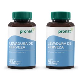 Kit 2 Piezas Suplemento Levadura De Cerveza 250 Tabs Pronat Sabor Sin sabor