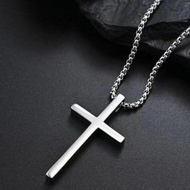 Cross Necklace – Titanium Steel Pendant, Hip Hop Fashion Jewelry for Men & Women