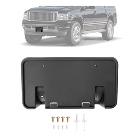JMTAAT Front License Plate Holder Bracket Compatible with 1999-2004 Ford F-250 F-350 F-450 F-550 Super Duty Excursion License Plate Mounting Frames Replacement for F81Z17A385AA Black Plastic