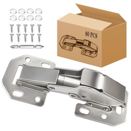 BESTEEL 80 Pack Hidden Hinges Soft Close Surface Mount Kitchen Cabinet Hinges, Concealed Cabinet Hinges for Cabinet Doors Frameless,No Pre-drilled for Kitchen Cupboard, Surface Mount Hinges