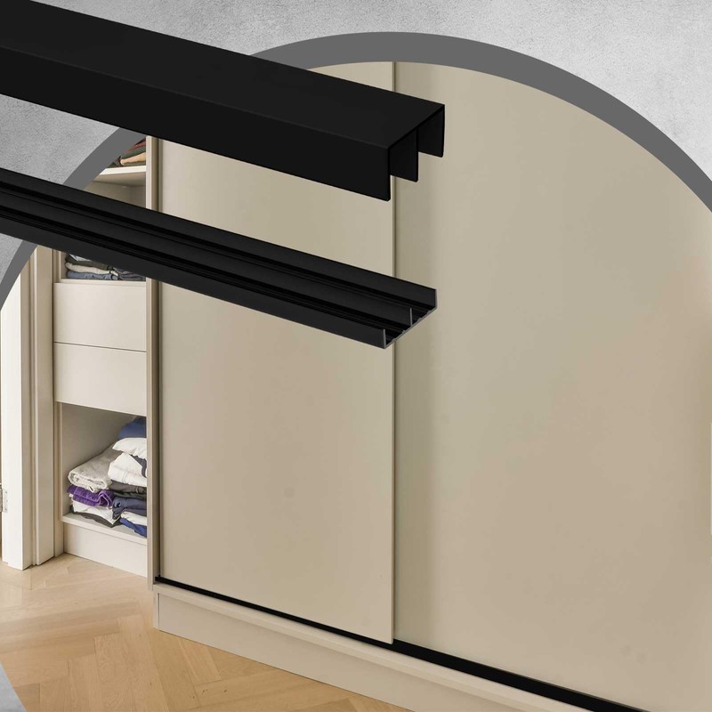 Landical 2 Sets 4 ft Long Plastic Sliding Cabinet Door