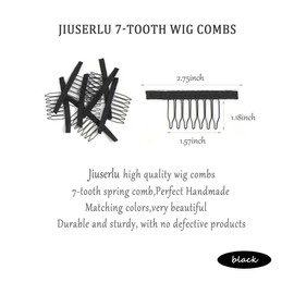 20 Pieces Wig Combs Wig Clips Wig Combs to Secure Wig 7-teeth Wig Accessories Tools For Making Wig Caps Wig Comb (Black,20 Pcs)