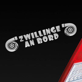 Twins On Board Car Sticker Sticker Car Turbocharger Turbo Twins