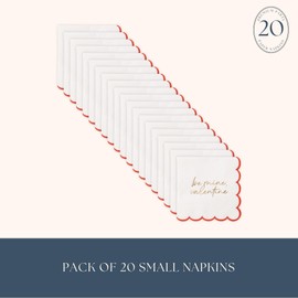 Bonjour Fête Be Mine, Valentine' Cocktail Paper Napkins | 3-Ply Fancy Napkins for Valentine's Day, Holiday Decorations | Small Napkins | Premium Party Supplies | Gold Foil | Pack of 20, 5" Folded