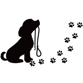 Dog Paw Prints Vinyl Wall Decal Removable Pet Stickers for Kids Boys Girls Baby Nursery Bedroom Decor