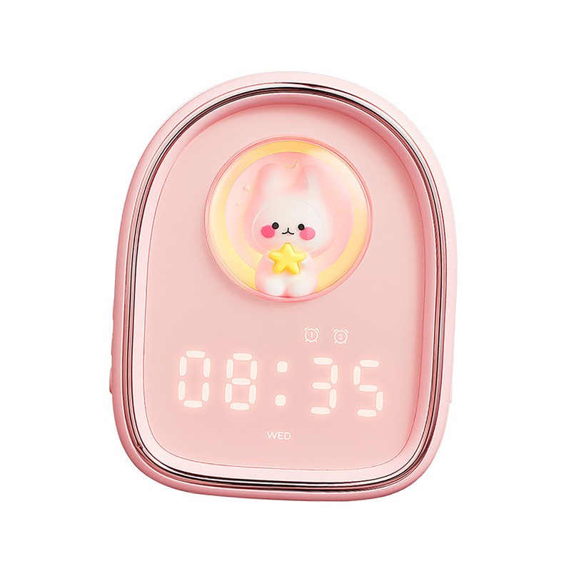 Smart Alarm Clock Cute Rabbit Capsule Look LED Night Light