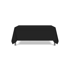 Pomp Black 70" x 120" Inch Premium Polyester Tablecloth | Wrinkle + Stain Resistant Easy Care Fabric | Fits 6FT or 8FT Rectangle Table