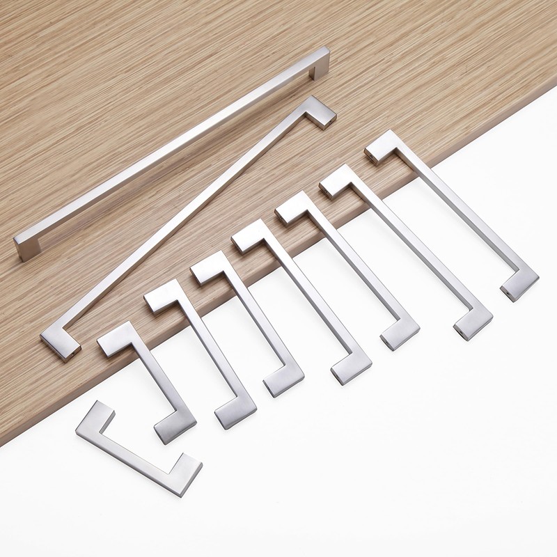 Redunest Cabinet Pulls Brushed Nickel Cabinet Handles Square Drawer Pulls,