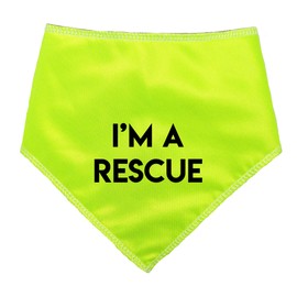 Spoilt Rotten Pets I'M A RESCUE - HI VIZ - Alert Warning Dog Bandana - For Dog Walks To Alert Others To Training & Behavior Issues (S2 Small Dogs Terrier, Shih-Tzu & Cockers)