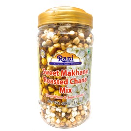 Rani Sweet (Makhana) Roasted Chana 14oz (400g) PET Jar, Great Gluten Free Snack, ready to eat ~ All Natural | Vegan | No Preservatives | No Colors | Indian Origin