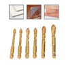 6Pcs Cross Spearhead Drill Bit Carbide Hex Shank Drilling Tool