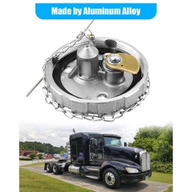 Locking Diesel Fuel Cap for 3 1/2" Course Thread 5.5 TPI Vented Semi Truck Fuel Tank Locking Gas Cap Fit for Kenworth Peterbilt Freightliner Western Star Fuel Caps with 2 Keys