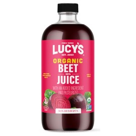 Lucy’s Family Owned - AMERICAN BEETS Organic 99% Pure Beet Juice, 34 oz. Glass Bottle (Made From Fresh Pressed)