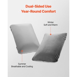 VEVOR Camping Pillow, Memory Foam Travel Pillow with Double-Sided Cover, Portable Backpacking Pillows with Washable Cover and Storage Bag, Perfect for Camping, Air Travel, Hiking, Office