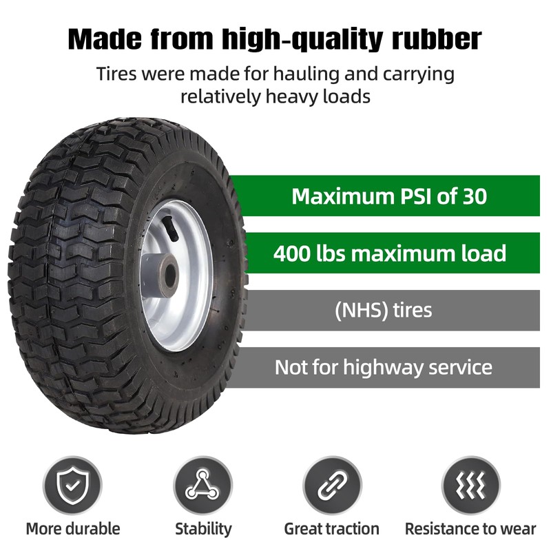 AR-PRO Replacement 15 x 6.00-6 Front Tire and Wheel Assemblies