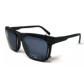 Vuarnet NOS Vuarnet VL140400010622 PolarLynx Rx+ClipOn Sunglasses - MttBlk/Bl Glass Lens