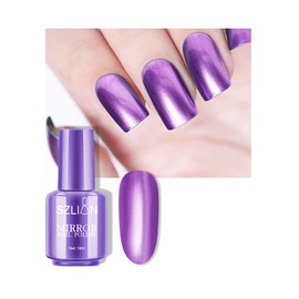 KYDA 18ml Mirror Nail Polish, Bright Metal Mirror Nail Polish, Lasting High Shine Finish Mirror Nail Art Polish, Gorgeous Reflective Manicure Nail Polish, 0.61 fl oz, #009