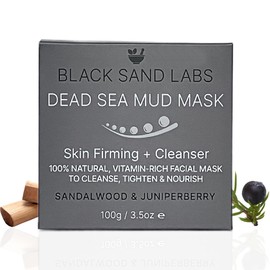 Black Sand Labs Premium Dead Sea Mud Mask - Skin Firming & Cleanser with Jojoba Butter & Tamanu Oil - Luxury Clay Mask for Face - Deep Cleaning & Pore Care - Men & Women Skincare - 100g