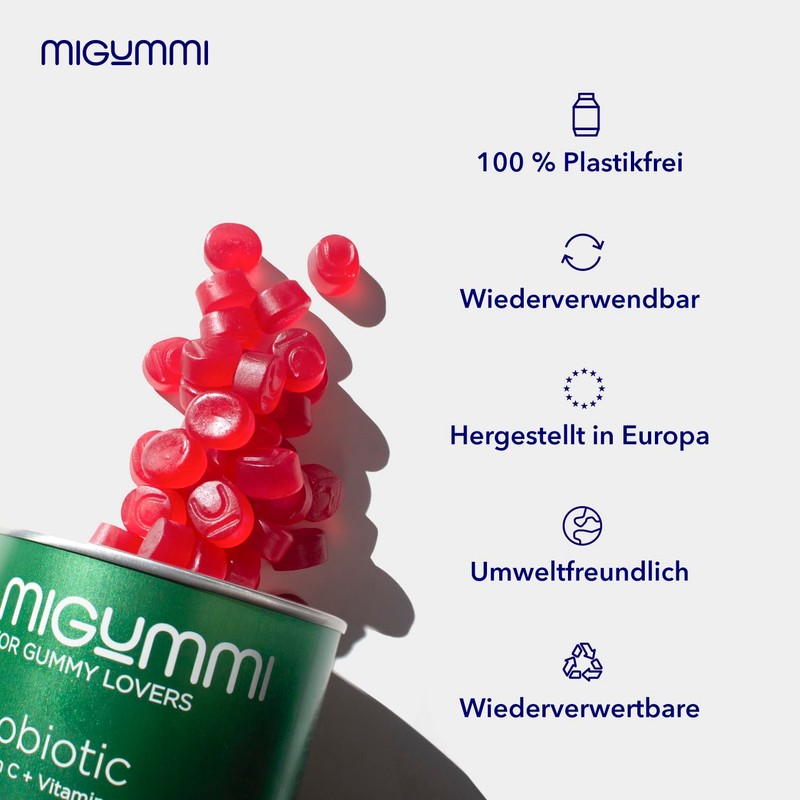 Intestinal Probiotic Gummies | 100 Gummies with Natural Blackberry Flavour