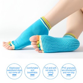 Jicyor 3 Pairs Yoga Socks ，Toeless Socks for Women Non Slip Pilates for Yoga Pilates Dance Ballet Comfortable Practical and Aesthetically Pleasing