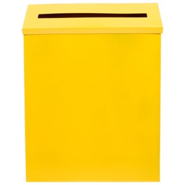 Yardwe Metal Mailbox Wall Mounted Letter Box, Vintage Letter Mail Post Box Suggestion Collection Bin Postbox Letter Container for Outside House Home Accessories (Yellow)